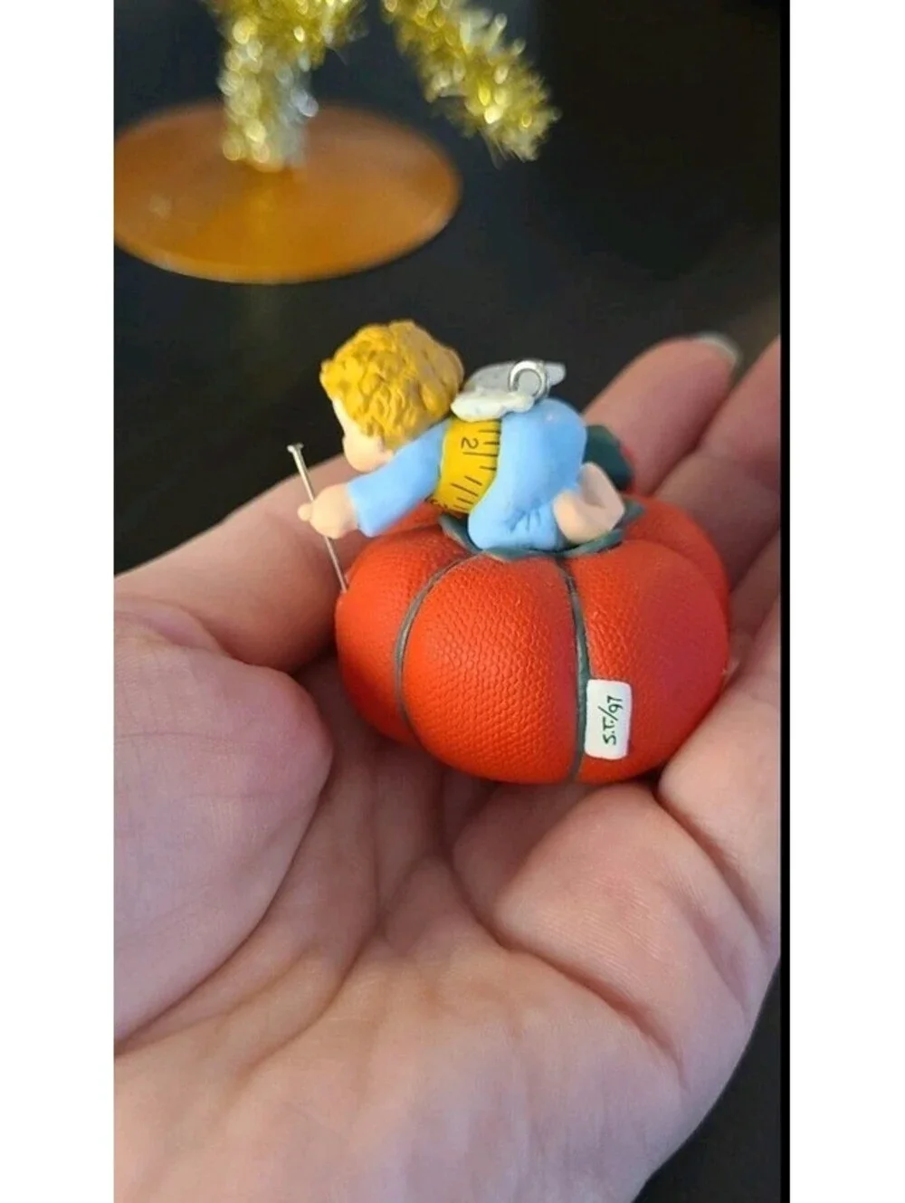 HALLMARK Love To Sew Angel on Pin Cushion 1997 Christmas Ornament